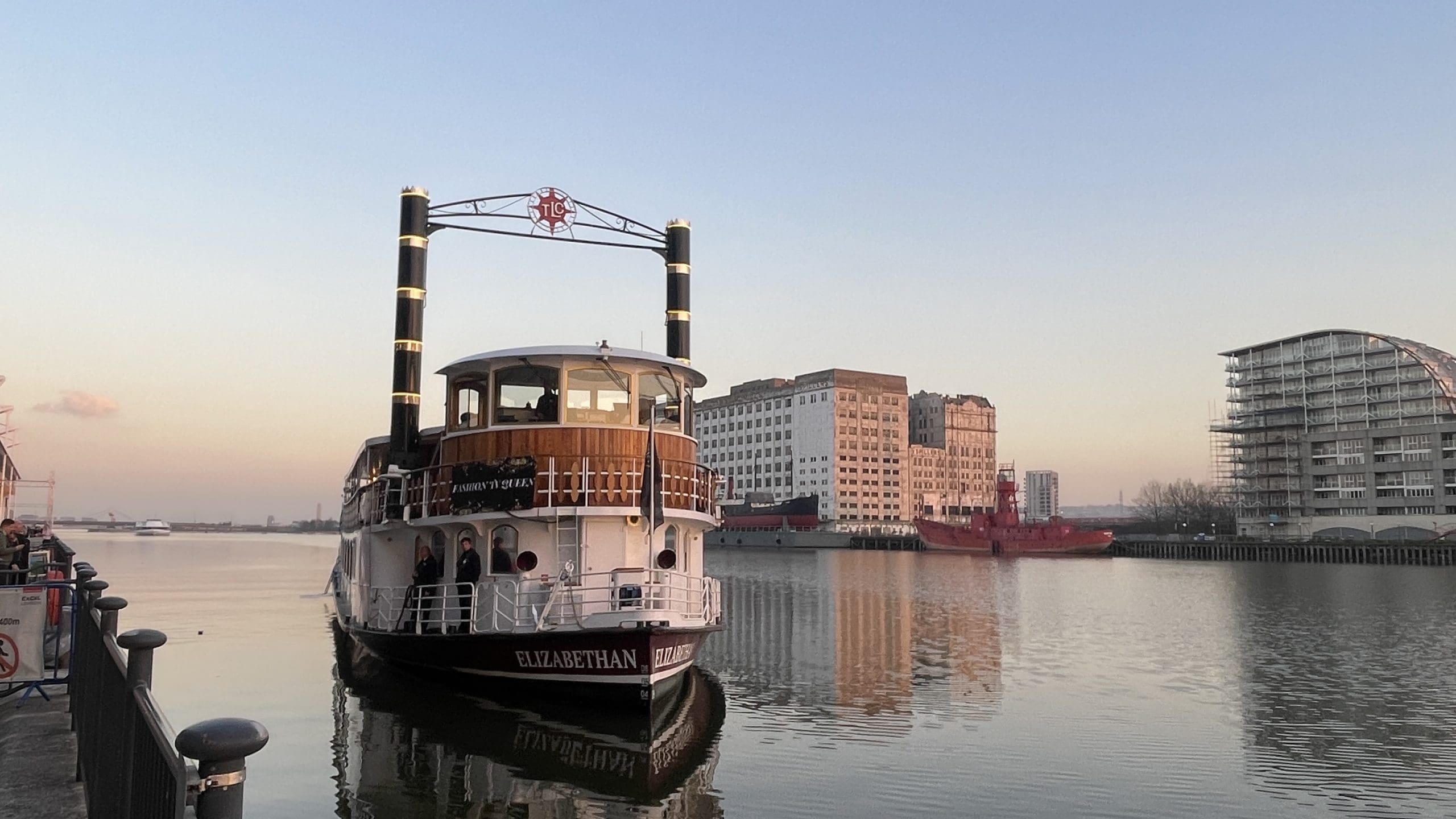 Historic Elizabethan boat transformed into a FashionTV event venue during ICE Totally Gaming 2023.
