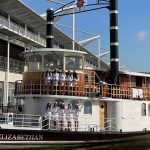 Historic Elizabethan boat transformed into a FashionTV event venue during ICE Totally Gaming 2023.