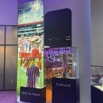 Riyadh Air stand at World Travel Market 2025 with branded hospitality setup.