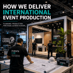International event production team delivering a luxury event across Europe