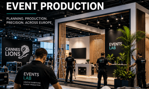 International event production team delivering a luxury event across Europe
